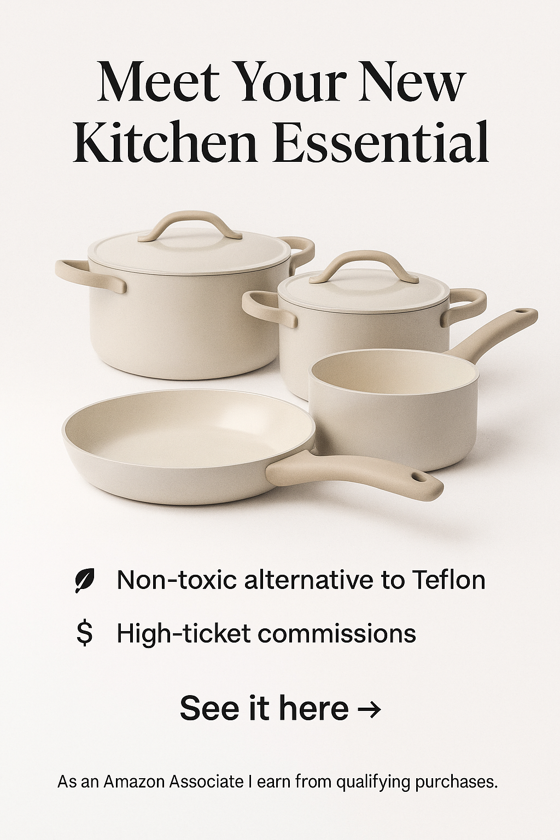 Pin: Meet Your New Kitchen Essential, featuring the CAROTE ceramic cookware set